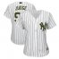 New York Yankees #99 Aaron Judge White Strip 2018 Memorial Day Cool Base Womens Stitched MLB Jersey