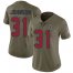 Nike Houston Texans #31 David Johnson Olive Womens Stitched NFL Limited 2017 Salute To Service Jersey