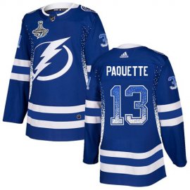 Adidas Tampa Bay Lightning #13 Cedric Paquette Blue Home Authentic Drift Fashion 2020 Stanley Cup Champions Stitched NHL Jersey