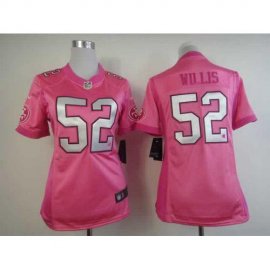 Nike San Francisco 49ers #52 Patrick Willis Pink Womens Be Luvd Stitched NFL Elite Jersey