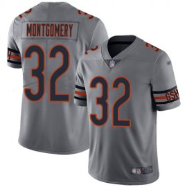 Nike Chicago Bears #32 David Montgomery Silver Mens Stitched NFL Limited Inverted Legend Jersey