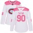 Adidas Montreal Canadiens #90 Tomas Tatar White/Pink Authentic Fashion Womens Stitched NHL Jersey