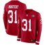 Nike San Francisco 49ers #31 Raheem Mostert Red Team Color Mens Stitched NFL Limited Therma Long Sleeve Jersey