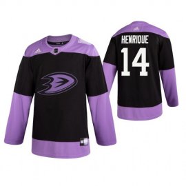 Adidas Anaheim Ducks #14 Adam Henrique Mens Black Hockey Fights Cancer Practice NHL Jersey