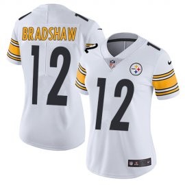Nike Pittsburgh Steelers #12 Terry Bradshaw White Womens Stitched NFL Vapor Untouchable Limited Jersey