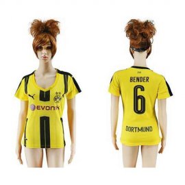 Womens Dortmund #6 Bender Home Soccer Club Jersey