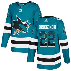 Adidas San Jose Sharks #22 Jonny Brodzinski Teal Home Authentic Drift Fashion Stitched NHL Jersey