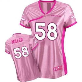 Nike Denver Broncos #58 Von Miller Pink Womens Be Luvd Stitched NFL Elite Jersey