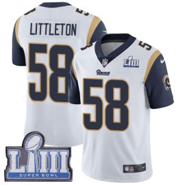 Nike Los Angeles Rams #58 Cory Littleton White Super Bowl LIII Bound Youth Stitched NFL Vapor Untouchable Limited Jersey