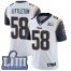 Nike Los Angeles Rams #58 Cory Littleton White Super Bowl LIII Bound Youth Stitched NFL Vapor Untouchable Limited Jersey