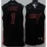 Miami Heat 1 Bosh NEW Black Jersey Black-Red Number Cheap