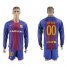 Barcelona Personalized Home Long Sleeves Soccer Club Jersey