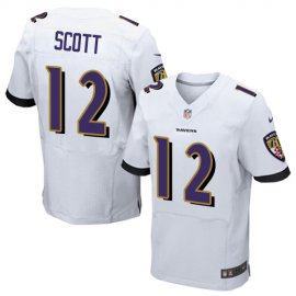 Nike Baltimore Ravens #12 Jaleel Scott White Mens Stitched NFL New Elite Jersey