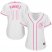 Cleveland Indians #11 Jose Ramirez White/Pink Fashion Womens Stitched MLB Jersey