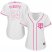 Minnesota Twins #24 Trevor Plouffe White/Pink Fashion Womens Stitched MLB Jersey