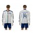 Italy #14 EL Shaarawy White Away Long Sleeves Soccer Country Jersey