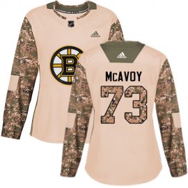 Adidas Boston Bruins #73 Charlie McAvoy Camo Authentic 2017 Veterans Day Womens Stitched NHL Jersey