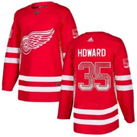 Adidas Detroit Red Wings #35 Jimmy Howard Red Home Authentic Drift Fashion Stitched NHL Jersey