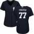 New York Yankees #77 Clint Frazier Navy Majestic Womens Cool Base Stitched MLB Jersey