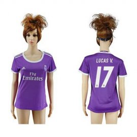 Womens Real Madrid #17 Lucas V. Away Soccer Club Jersey