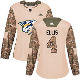 Adidas Nashville Predators #4 Ryan Ellis Camo Authentic 2017 Veterans Day Womens Stitched NHL Jersey