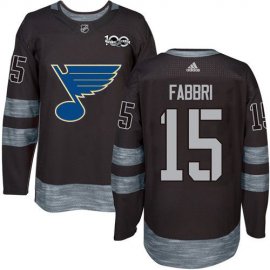 Adidas St. Louis Blues #15 Robby Fabbri Black 1917-2017 100th Anniversary Stitched NHL Jersey