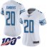 Nike Detroit Lions #20 Barry Sanders White Womens Stitched NFL 100th Season Vapor Limited Jersey