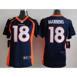 Nike Denver Broncos #18 Peyton Manning Blue Alternate Womens Stitched NFL New Elite Jersey