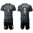 Spain #1 Casillas Black Goalkeeper Soccer Country Jersey