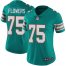 Nike Miami Dolphins #75 Ereck Flowers Aqua Green Alternate Womens Stitched NFL Vapor Untouchable Limited Jersey