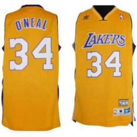 Los Angeles Lakers 34 Shaquille ONeal Soul Swingman Yellow Jersey Cheap