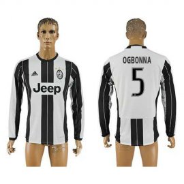 Juventus #5 Ogbonna Home Long Sleeves Soccer Club Jersey