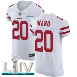 Nike San Francisco 49ers #20 Jimmie Ward White Super Bowl LIV 2020 Mens Stitched NFL Vapor Untouchable Elite Jersey