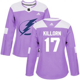 Adidas Tampa Bay Lightning #17 Alex Killorn Purple Authentic Fights Cancer Womens Stitched NHL Jersey