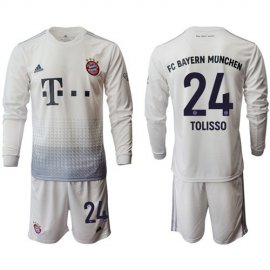 Bayern Munchen #24 Tolisso Away Long Sleeves Soccer Club Jersey