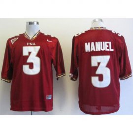 Florida State Seminoles 3 E.J Manuel Red College Football NCAA Jersey