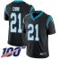 Nike Carolina Panthers #21 Jeremy Chinn Black Team Color Mens Stitched NFL 100th Season Vapor Untouchable Limited Jersey