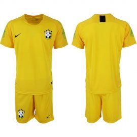 Brazil Blank Yellow Goalkeeper Soccer Country Jersey