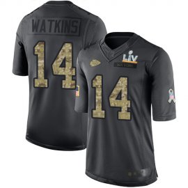 Nike Kansas City Chiefs #14 Sammy Watkins Black Mens Super Bowl LV Bound Stitched NFL Limited 2016 Salute to Service Jersey