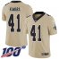Nike New Orleans Saints #41 Alvin Kamara Gold Youth Stitched NFL Limited Inverted Legend 100th Season Jersey