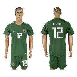 Argentina #12 Guzman Army Green Goalkeeper Soccer Country Jersey