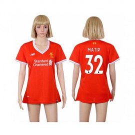 Womens Liverpool #32 Matip Red Home Soccer Club Jersey