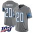 Nike Detroit Lions #20 Barry Sanders Gray Mens Stitched NFL Limited Rush 100th Season Jersey