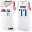 Womens Nike Dallas Mavericks #77 Luka Doncic White Pink NBA Swingman Fashion Jersey