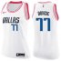 Womens Nike Dallas Mavericks #77 Luka Doncic White Pink NBA Swingman Fashion Jersey