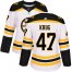 Adidas Boston Bruins #47 Torey Krug White Road Authentic Womens Stitched NHL Jersey