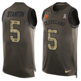 Nike Cleveland Browns #5 Drew Stanton Green Mens Stitched NFL Limited Salute To Service Tank Top Jersey