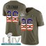 Nike San Francisco 49ers #26 Tevin Coleman Olive/USA Flag Super Bowl LIV 2020 Mens Stitched NFL Limited 2017 Salute To Service Jersey