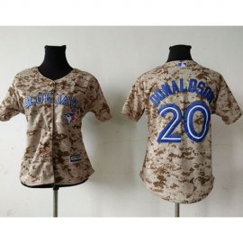 Toronto Blue Jays #20 Josh Donaldson Camo Womens Fashion Stitched MLB Jersey