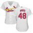 St.Louis Cardinals #48 Harrison Bader White Home Womens Stitched MLB Jersey